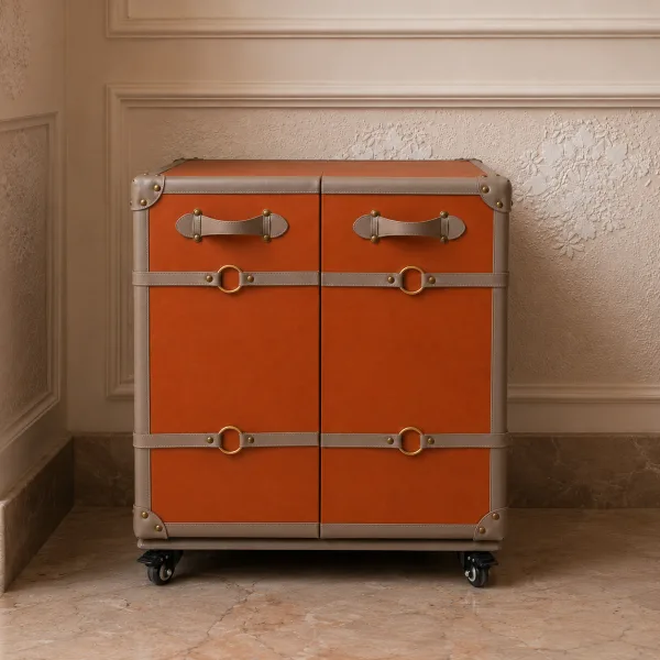 Luxury Portable Mini Bar Cabinet on Wheels