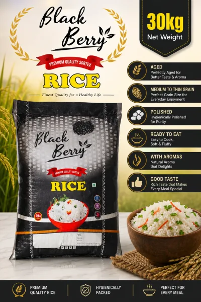 Premium Medium Grain Polished Rice – 30kg & 50kg Bulk Supply for Hotels, Restaurants & Caterers
