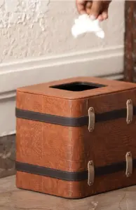 Heritage Croc Leather Waste Bin