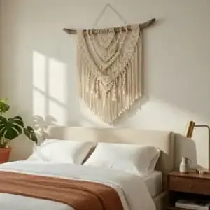 A premium, hand-knotted macrame wall hanging crafted to bring natural texture and sustainable luxury to hospitality interiors. — HoReCa Supplier India