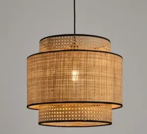 Luxury Layered Rattan Pendant Lamp – Customizable Hospitality Lighting Solution — HoReCa Supplier India