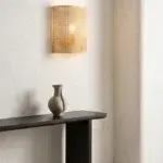 “Lumina-Arc” Semi-Cylinder Rattan Wall Sconce – Customizable Eco-Friendly Woven Cane Shield Light for Hospitality Corridors and Bedrooms — HoReCa Supplier India
