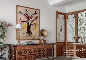Tree of Life Handmade Textile Traditonl Wall Hanging (Unframed)