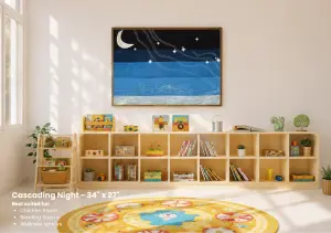Cascading Night Textile Wall Art | Handmade Fabric Artwork for Children's Rooms & Reading Nooks